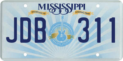 MS license plate JDB311