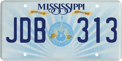 MS license plate JDB313