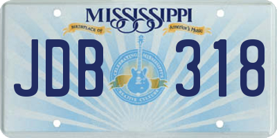 MS license plate JDB318