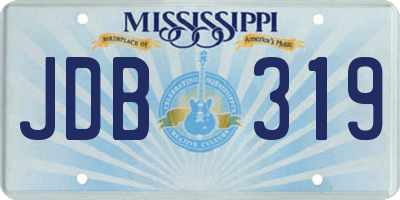 MS license plate JDB319
