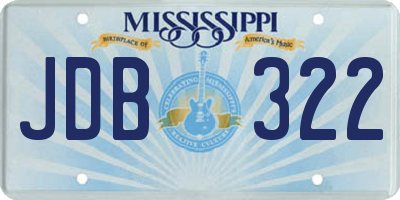 MS license plate JDB322