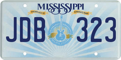 MS license plate JDB323