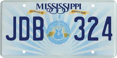 MS license plate JDB324