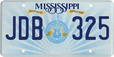 MS license plate JDB325