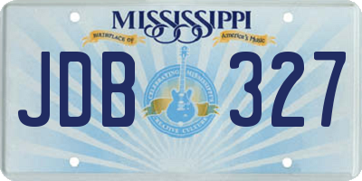 MS license plate JDB327