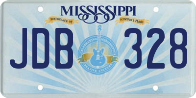 MS license plate JDB328