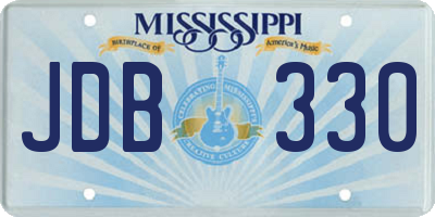 MS license plate JDB330