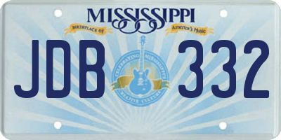 MS license plate JDB332