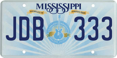 MS license plate JDB333