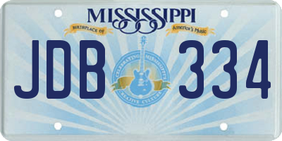 MS license plate JDB334
