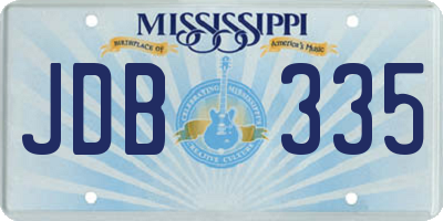 MS license plate JDB335