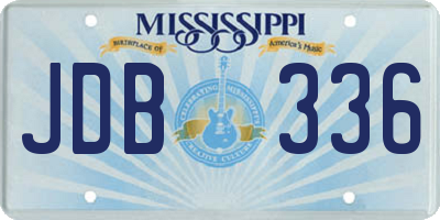 MS license plate JDB336