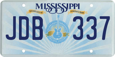 MS license plate JDB337