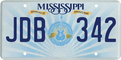 MS license plate JDB342
