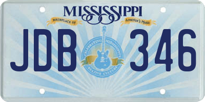 MS license plate JDB346