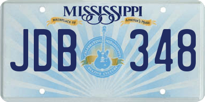 MS license plate JDB348