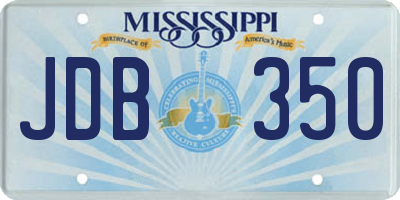 MS license plate JDB350