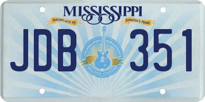 MS license plate JDB351