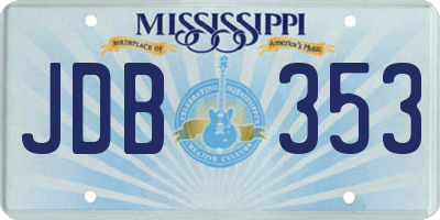 MS license plate JDB353