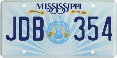 MS license plate JDB354