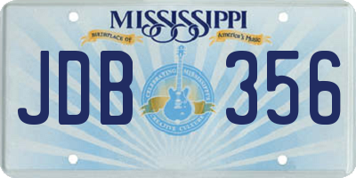 MS license plate JDB356