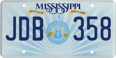 MS license plate JDB358