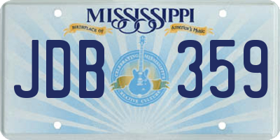 MS license plate JDB359