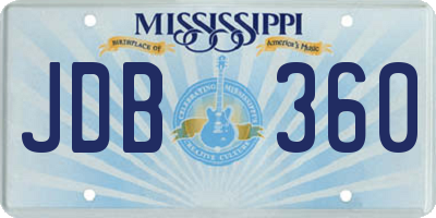 MS license plate JDB360