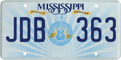 MS license plate JDB363