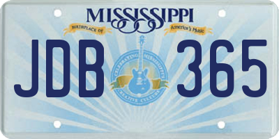 MS license plate JDB365