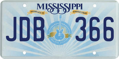 MS license plate JDB366