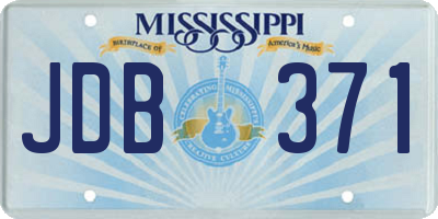 MS license plate JDB371