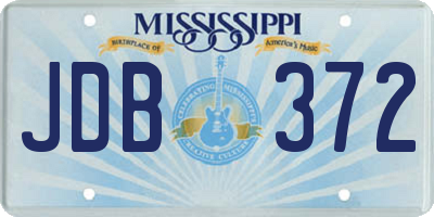 MS license plate JDB372