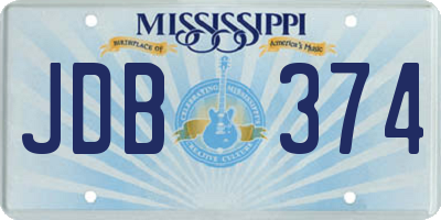 MS license plate JDB374