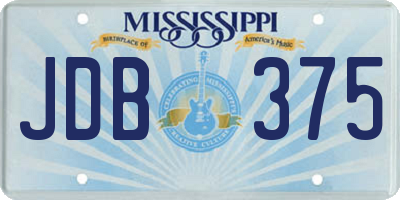 MS license plate JDB375
