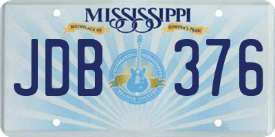 MS license plate JDB376
