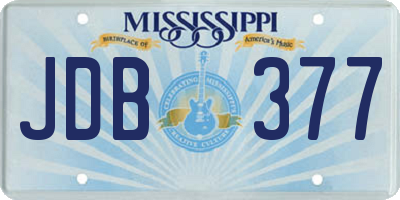 MS license plate JDB377