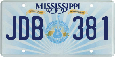 MS license plate JDB381