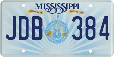 MS license plate JDB384