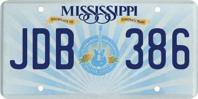 MS license plate JDB386