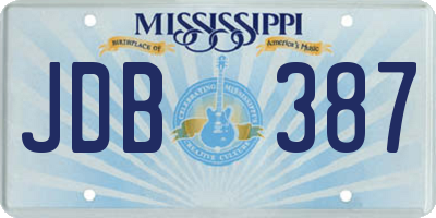 MS license plate JDB387