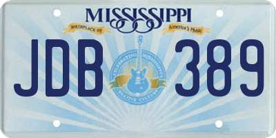 MS license plate JDB389