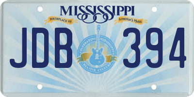 MS license plate JDB394
