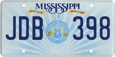 MS license plate JDB398
