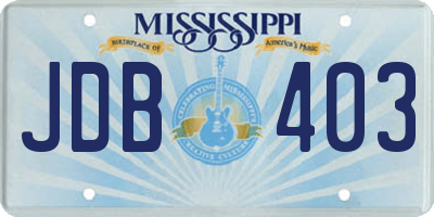 MS license plate JDB403