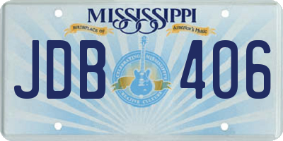 MS license plate JDB406