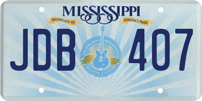 MS license plate JDB407