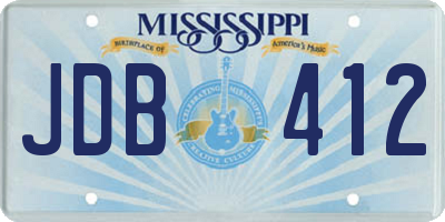 MS license plate JDB412