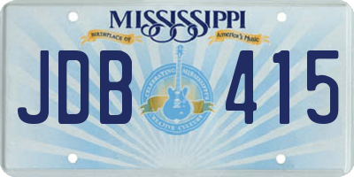 MS license plate JDB415