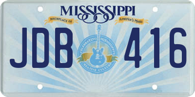 MS license plate JDB416